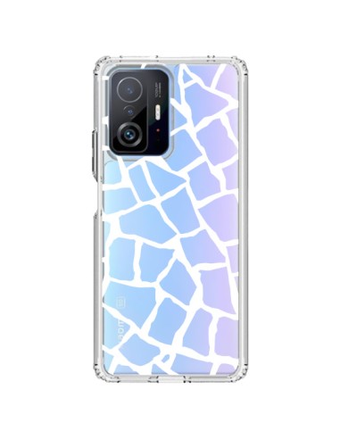 Cover Xiaomi 11T / 11T Pro Giraffa Mosaico Bianco Trasparente - Project M
