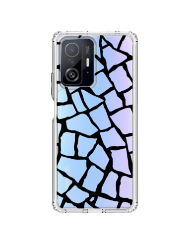 Coque Xiaomi 11T / 11T Pro Girafe Mosaïque Noir Transparente - Project M