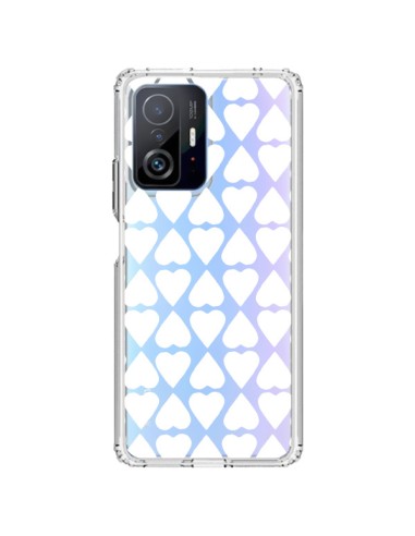 Coque Xiaomi 11T / 11T Pro Coeurs Heart Blanc Transparente - Project M