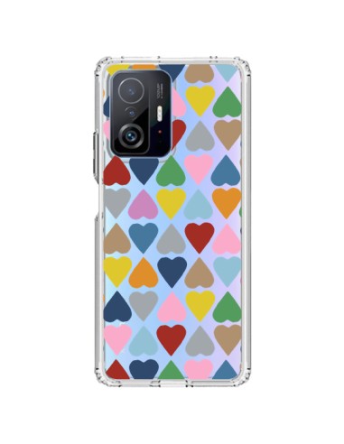 Coque Xiaomi 11T / 11T Pro Coeurs Heart Couleur Transparente - Project M