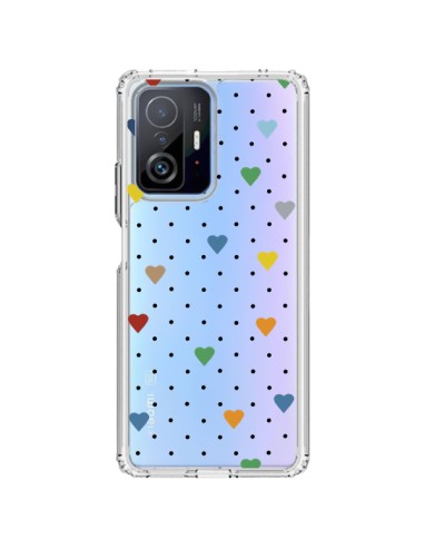 Coque Xiaomi 11T / 11T Pro Point Coeur Coloré Pin Point Heart Transparente - Project M