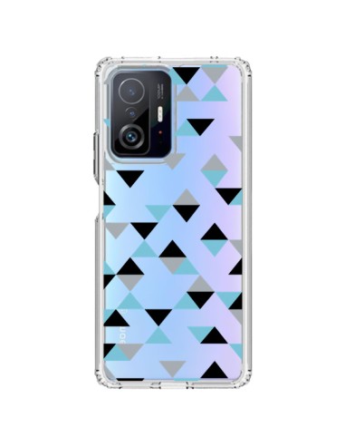 Xiaomi 11T / 11T Pro Case Triangles Ice Blue Black Clear - Project M
