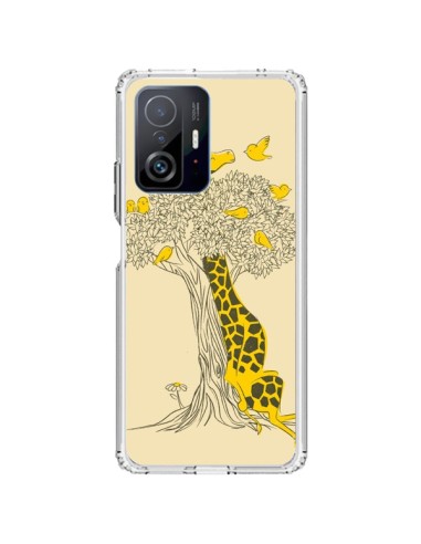 Coque Xiaomi 11T / 11T Pro Girafe Amis Oiseaux - Jay Fleck