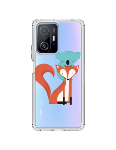 Coque Xiaomi 11T / 11T Pro Renard et Koala Love Transparente - Jay Fleck
