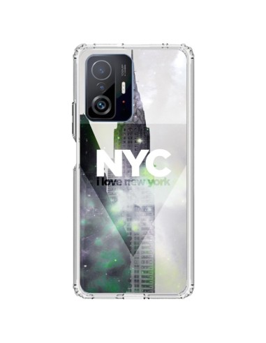 Coque Xiaomi 11T / 11T Pro I Love New York City Gris Violet Vert - Javier Martinez