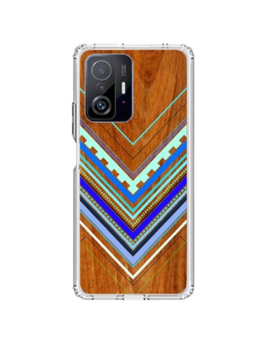 Cover Xiaomi 11T / 11T Pro Azteco Arbutus Blue Legno Aztec Tribal - Jenny Mhairi