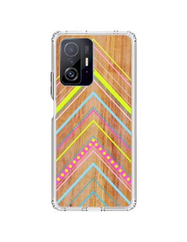 Xiaomi 11T / 11T Pro Case Wooden Chevron Pink Wood Aztec Tribal - Jenny Mhairi
