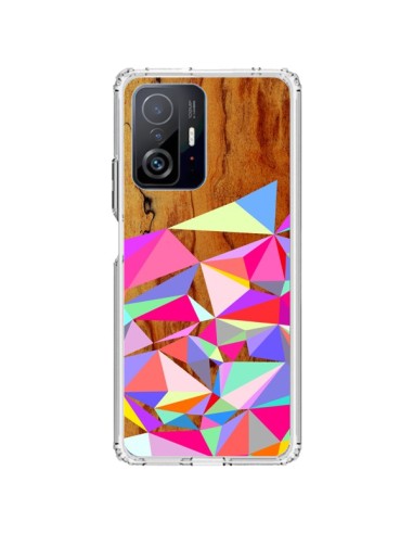 Xiaomi 11T / 11T Pro Case Wooden Multi Geo Wood Aztec Tribal - Jenny Mhairi