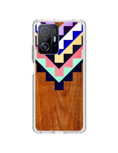 Xiaomi 11T / 11T Pro Case Wooden Tribal Wood Aztec Aztec Tribal - Jenny Mhairi