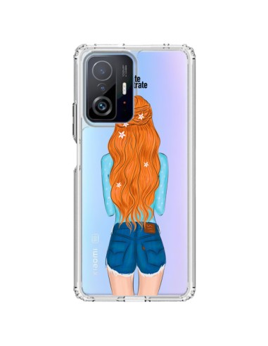 Cover Xiaomi 11T / 11T Pro Red Hair Don't Care Capelli Rossi Trasparente - kateillustrate