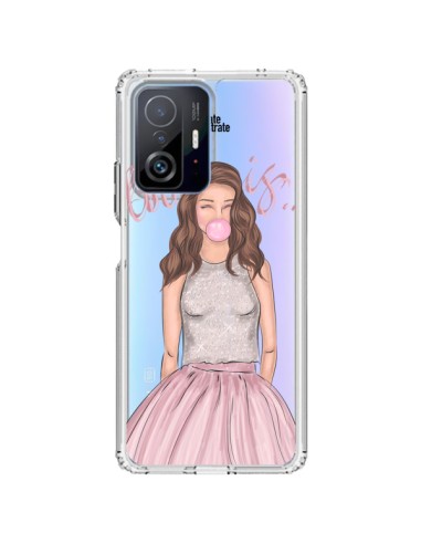 Cover Xiaomi 11T / 11T Pro Bubble Girl Tiffany Rosa Trasparente - kateillustrate