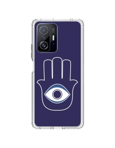 Coque Xiaomi 11T / 11T Pro Main de Fatma Oeil Bleu - Laetitia