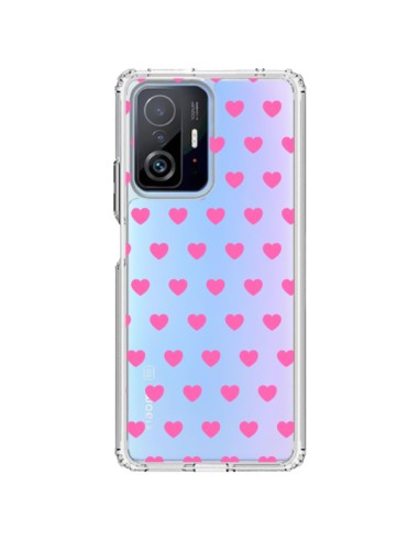 Coque Xiaomi 11T / 11T Pro Coeur Heart Love Amour Rose Transparente - Laetitia