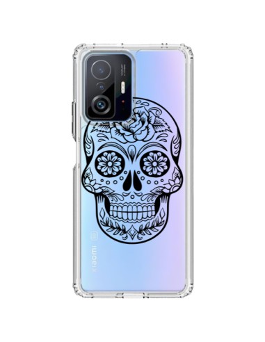 Coque Xiaomi 11T / 11T Pro Tête de Mort Mexicaine Noir Transparente - Laetitia