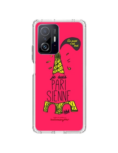 Coque Xiaomi 11T / 11T Pro Je suis Parisienne La Tour Eiffel Rose - Leellouebrigitte
