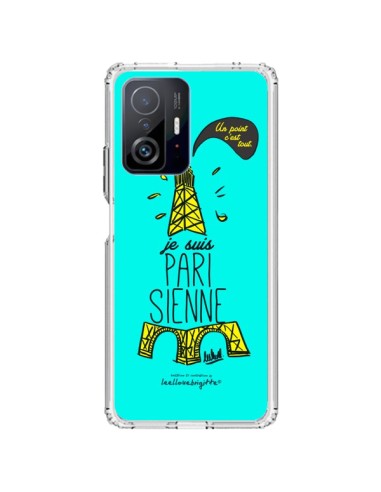 Coque Xiaomi 11T / 11T Pro Je suis Parisienne La Tour Eiffel Bleu - Leellouebrigitte