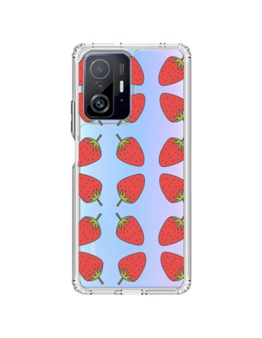 Coque Xiaomi 11T / 11T Pro Fraise Fruit Strawberry Transparente - Petit Griffin