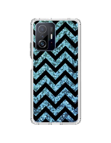 Coque Xiaomi 11T / 11T Pro Chevron Aqua Sparkle Triangle Azteque - Mary Nesrala