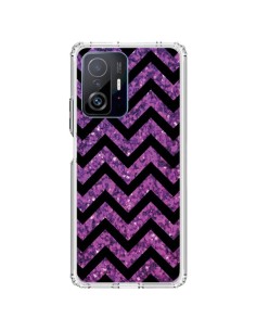 Coque Xiaomi 11T / 11T Pro Chevron Purple Sparkle Triangle Azteque - Mary Nesrala