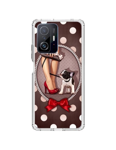 Coque Xiaomi 11T / 11T Pro Lady Jambes Chien Dog Pois Noeud papillon - Maryline Cazenave