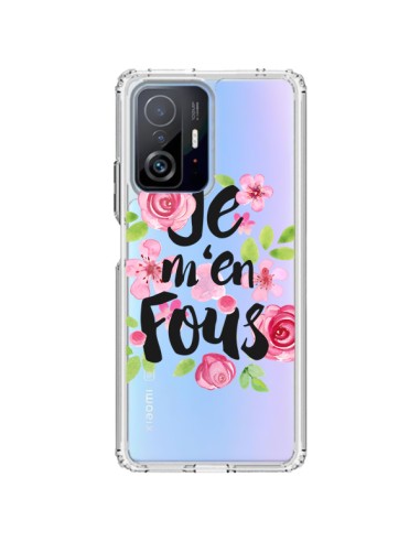 Cover Xiaomi 11T / 11T Pro Je M'en Fous Fiori Trasparente - Maryline Cazenave