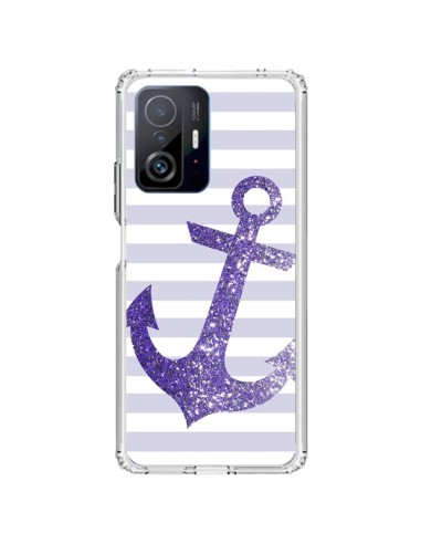 Coque Xiaomi 11T / 11T Pro Ancre Violet Navire - Monica Martinez