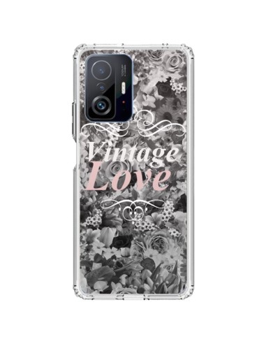 Coque Xiaomi 11T / 11T Pro Vintage Love Noir Flower - Monica Martinez