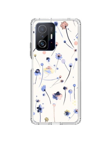 Coque Xiaomi 11T / 11T Pro Blue Soft Flowers - Ninola Design
