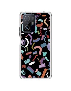 Coque Xiaomi 11T / 11T Pro Curly and Zigzag Stripes Black - Ninola Design