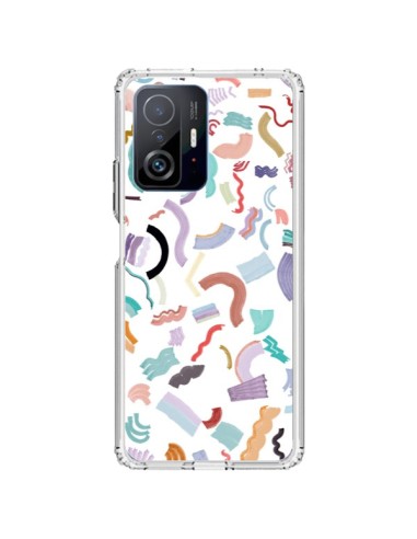 Coque Xiaomi 11T / 11T Pro Curly and Zigzag Stripes White - Ninola Design