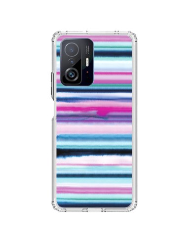 Coque Xiaomi 11T / 11T Pro Degrade Stripes Watercolor Pink - Ninola Design