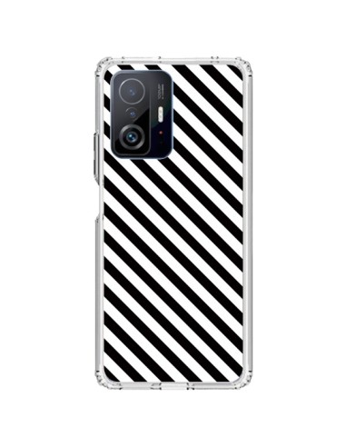 Cover Xiaomi 11T / 11T Pro Caramella Motivo rigato Bianco e Nero - Nico