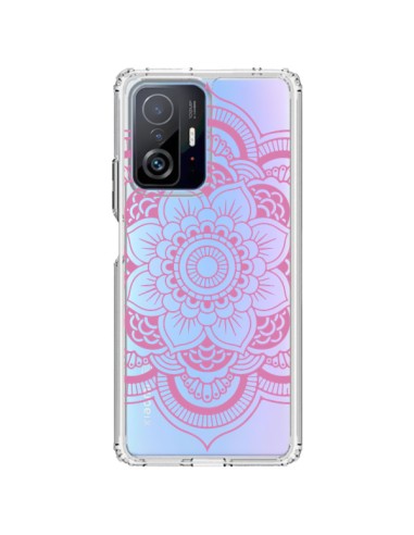 Cover Xiaomi 11T / 11T Pro Mandala Rosa Chiaro Azteco Trasparente - Nico