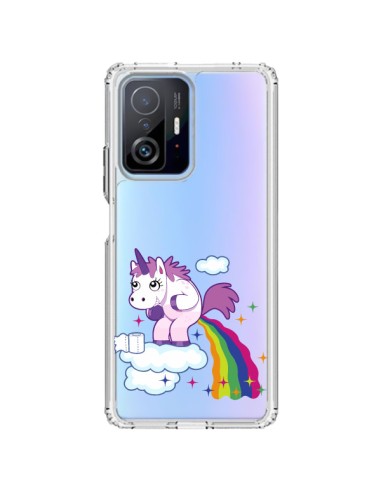 Cover Xiaomi 11T / 11T Pro Unicorno Caca Arcobaleno Trasparente - Nico