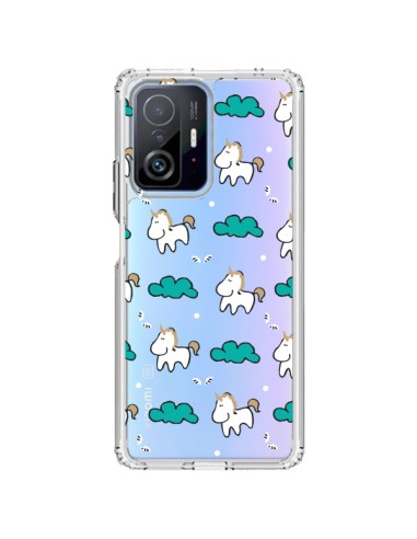 Coque Xiaomi 11T / 11T Pro Licorne et Nuages Transparente - Nico