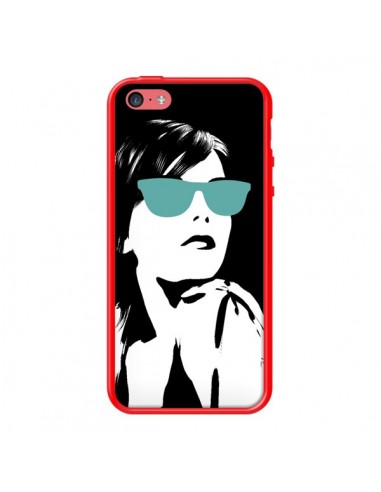 Coque Fille Lunettes Bleues pour iPhone 5C - Jonathan Perez
