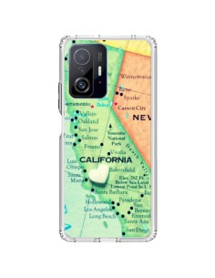Xiaomi 11T / 11T Pro Case Map Californie - R Delean