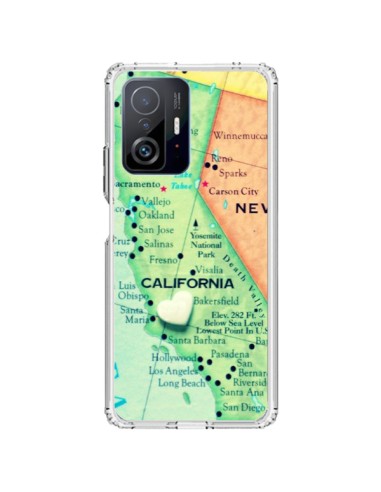 Coque Xiaomi 11T / 11T Pro Carte Map Californie - R Delean