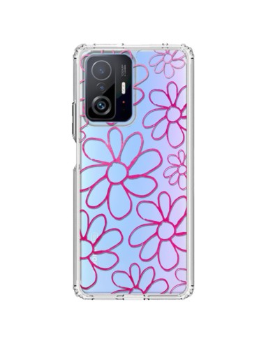 Coque Xiaomi 11T / 11T Pro Flower Garden Pink Fleur Transparente - Sylvia Cook