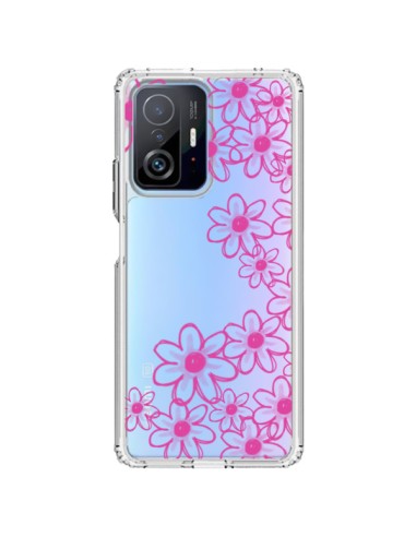 Cover Xiaomi 11T / 11T Pro Fiori Rosa Trasparente - Sylvia Cook