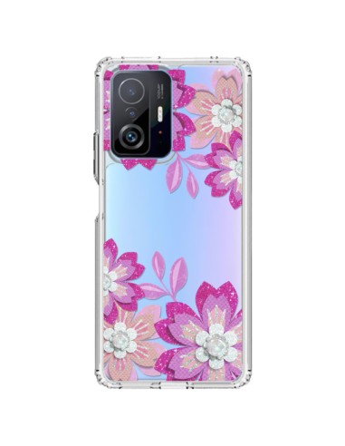 Coque Xiaomi 11T / 11T Pro Winter Flower Rose, Fleurs d'Hiver Transparente - Sylvia Cook