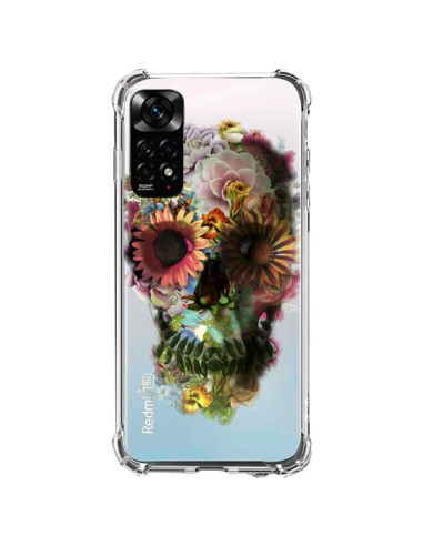 Coque Xiaomi Redmi Note 11 / 11S Skull Flower Tête de Mort Transparente - Ali Gulec