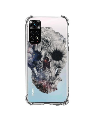 Coque Xiaomi Redmi Note 11 / 11S Floral Skull Tête de Mort Transparente - Ali Gulec