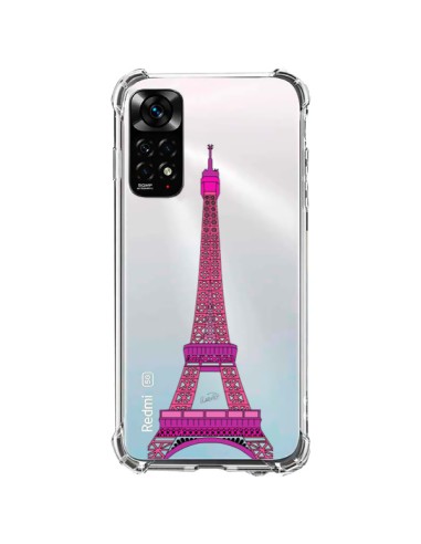 Coque Xiaomi Redmi Note 11 / 11S Tour Eiffel Rose Paris Transparente - Asano Yamazaki