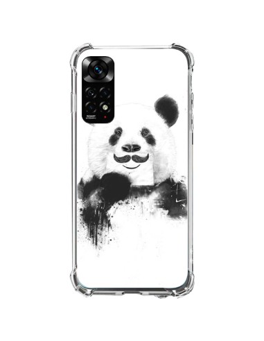 Coque Xiaomi Redmi Note 11 / 11S Funny Panda Moustache Movember - Balazs Solti