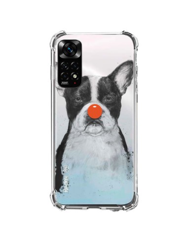 Coque Xiaomi Redmi Note 11 / 11S Clown Bulldog Dog Chien Transparente - Balazs Solti