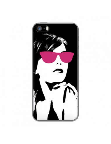 Coque Fille Lunettes Roses pour iPhone 5 et 5S - Jonathan Perez