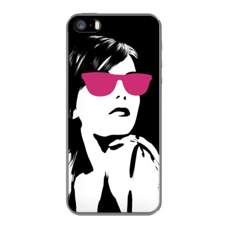 Coque Fille Lunettes Roses pour iPhone 5 et 5S - Jonathan Perez Coque Fille Lunettes Roses pour iPhone 5 et 5S - Jonathan Perez