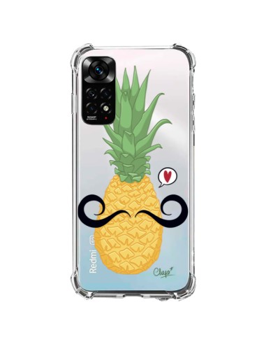 Coque Xiaomi Redmi Note 11 / 11S Ananas Moustache Transparente - Chapo