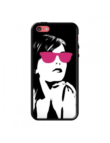 Coque Fille Lunettes Roses pour iPhone 5C - Jonathan Perez